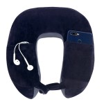 VIAGGI U Shape Super Soft Memory Foam Travel Neck Pillow for Neck Pain Relief Cervical Orthopedic Use Comfortable Neck Rest Pillow - Navy Grey